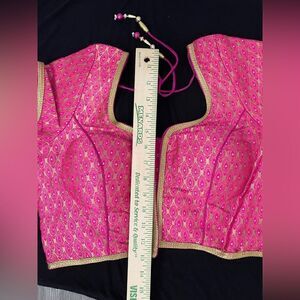 Indian jari readymade sari blouse pink